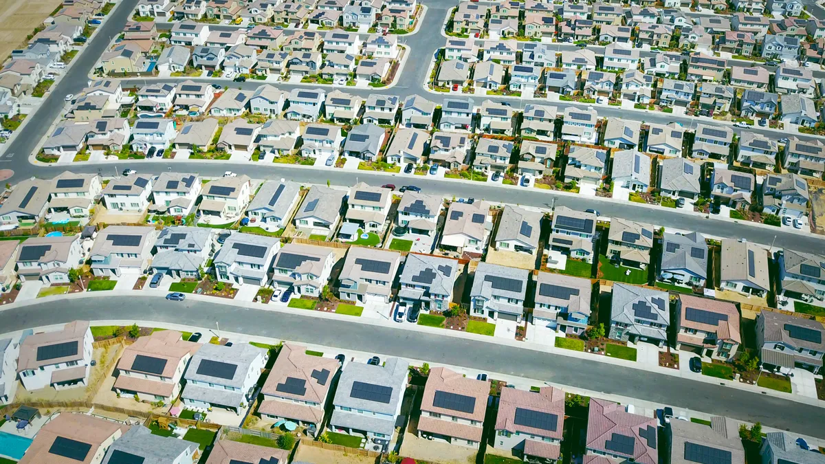Aerial shot rendered of a neighborhood